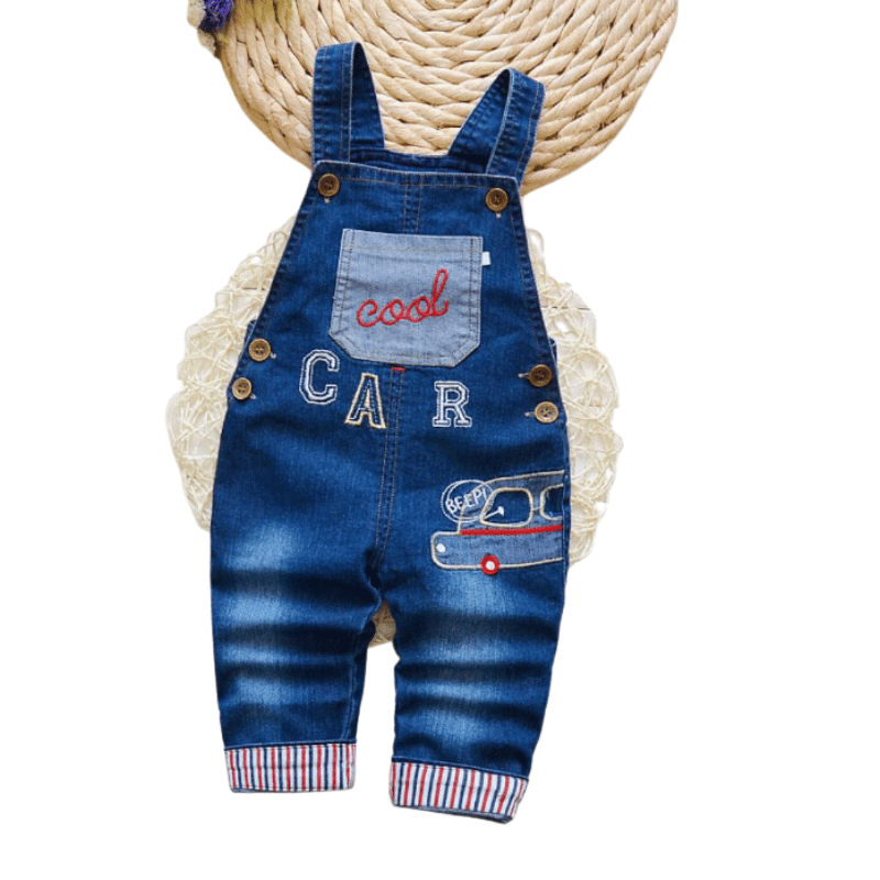 Macacão Infantil Jeans Meninos Carro - Vilumagazine