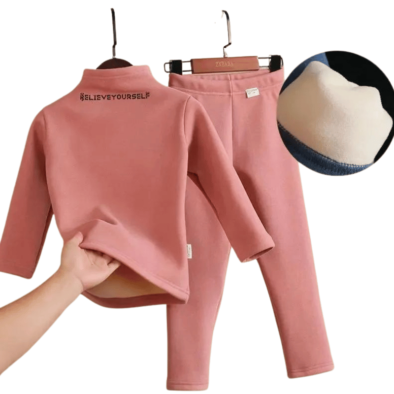 Conjunto Infantil Térmico Forrado com Veludo Rosa - Vilumagazine