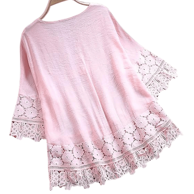 Camiseta Feminina Plus Size Casual Manga Curta Rosa - Vilumagazine