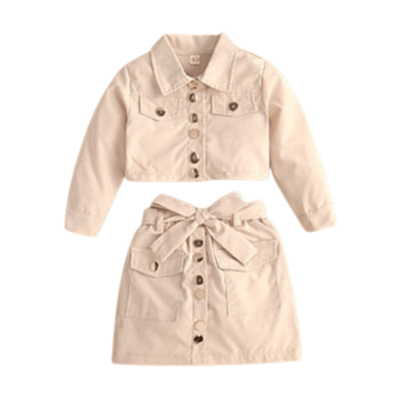 Conjunto Infantil Meninas Saia e Jaqueta Branco - Vilumagazine