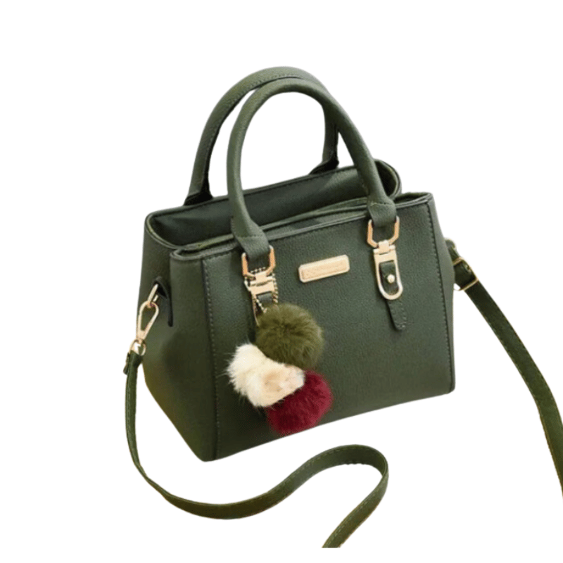 Bolsa Feminina Pingente Pompom Verde-Vilumagazine