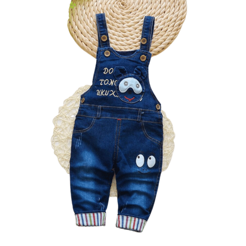 Macacão Infantil Jeans Meninos Cachorro - Vilumagazine