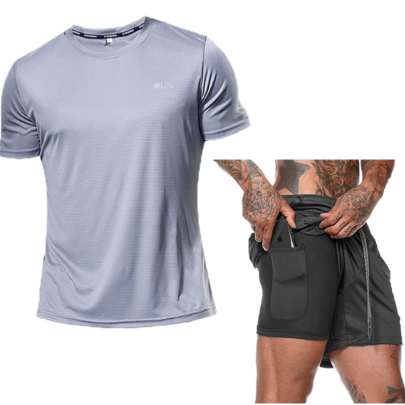 Conjunto de Treino Masculino - Cinza e Cinza - Vilumagazine