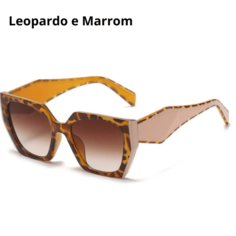 Óculos de Sol Feminino Luxo Vintage Leopardo e Marrom- Vilumagazine