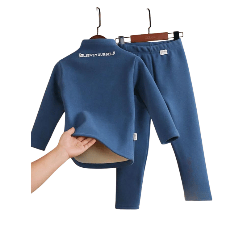 Conjunto Infantil Térmico Forrado com Veludo Azul- Vilumagazine