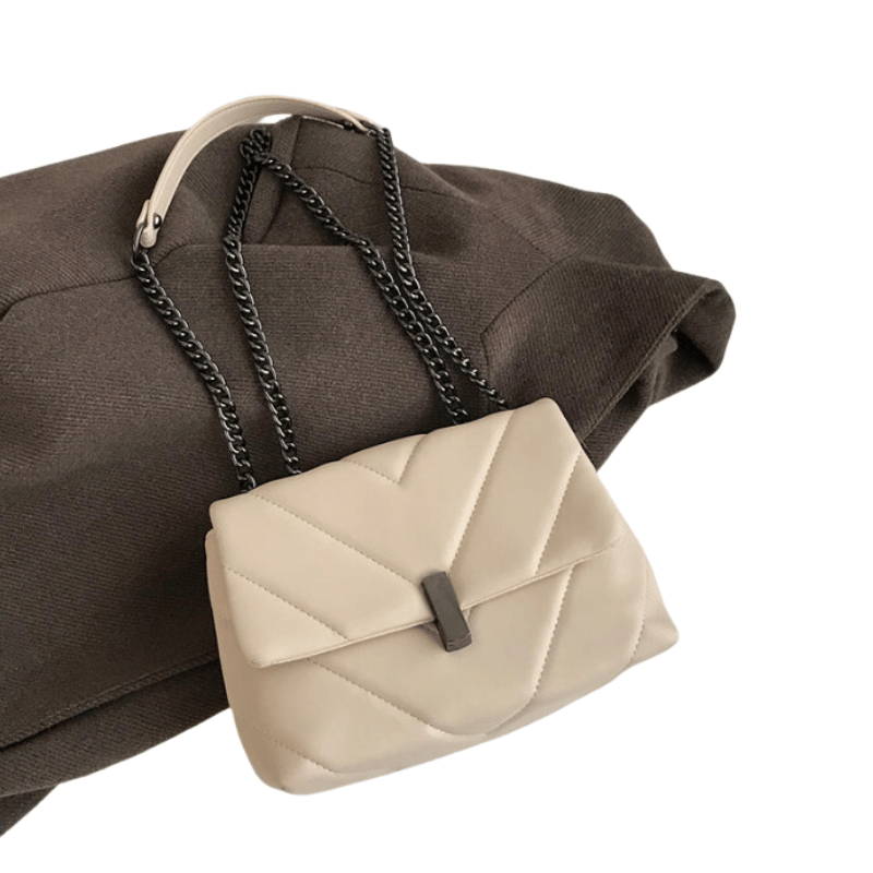 Bolsa Feminina de Ombro Treliça Caqui -Vilumagazine