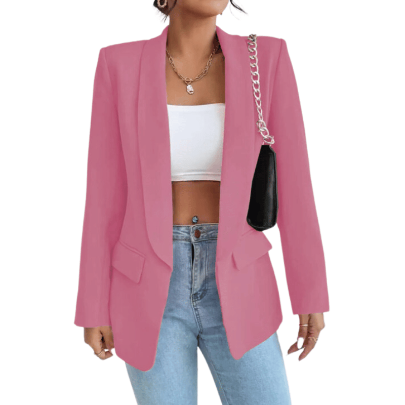 Blazer Feminino Casual Elegante Rosa - Vilumagazine