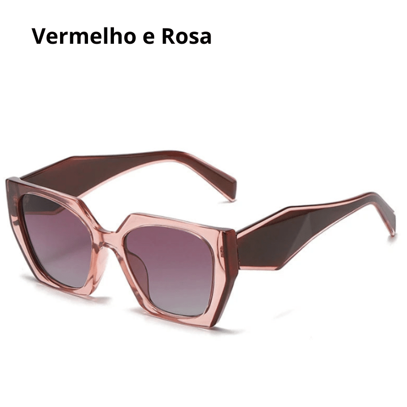 Óculos de Sol Feminino Luxo Vintage Vermelho e Rosa - Vilumagazine