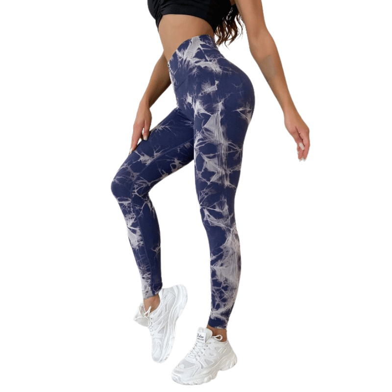 Legging Feminina com Realce de Quadril, Cintura Alta e Sem Costura Azul Marinho - Vilumagazine