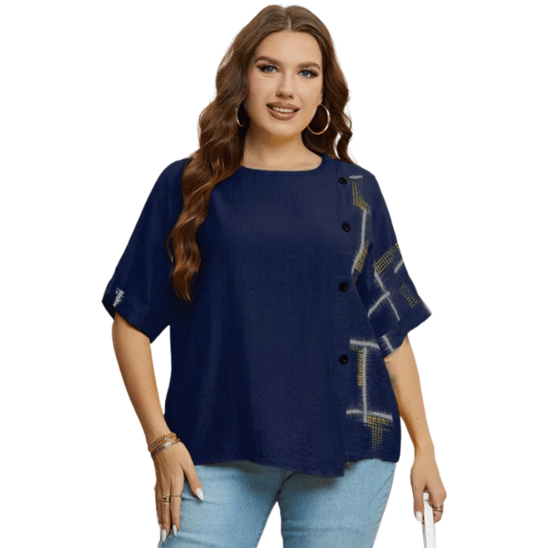 Camiseta VerãoEstilo Casual Plus Size - Amarela - Vilumagazine