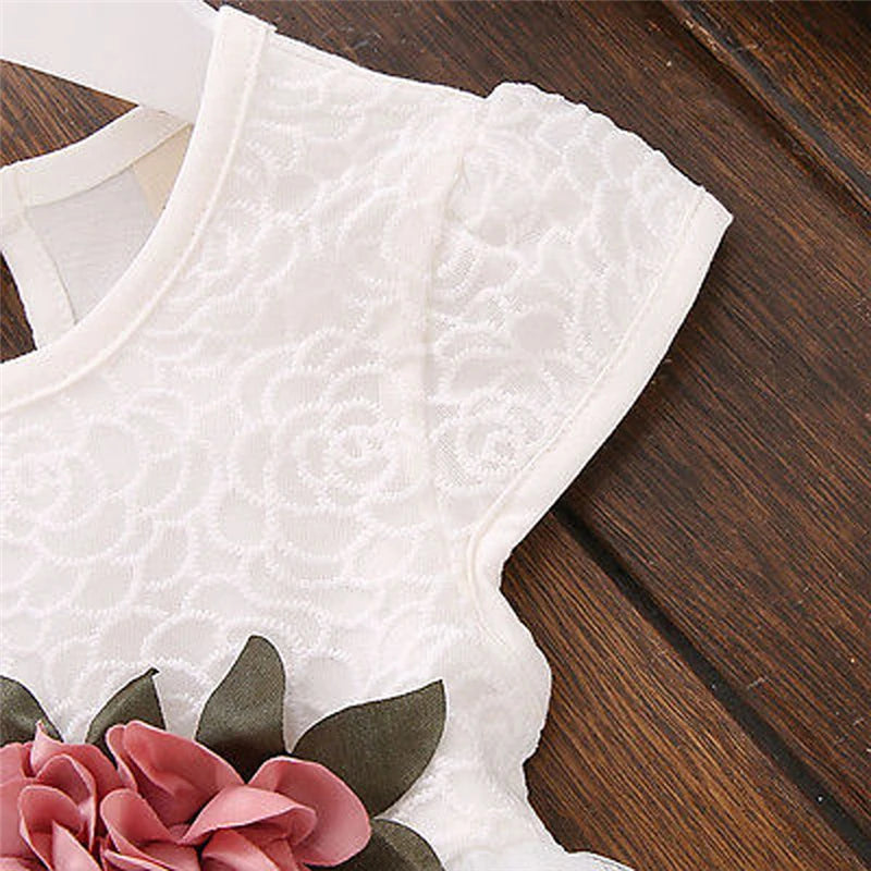 Vestido Infantil Renda com Rosas - Vilumagazine