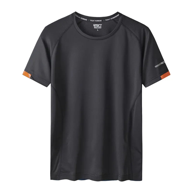 Camiseta Esportiva de Secagem Rápida Masculina Plus Size - Preta - Vilumagazine