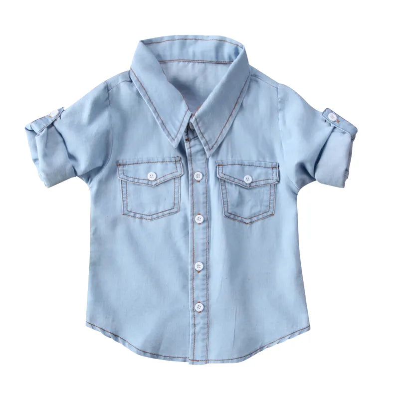 Camisa Jeans Infantil Menino Manga Longa - Vilumagazine