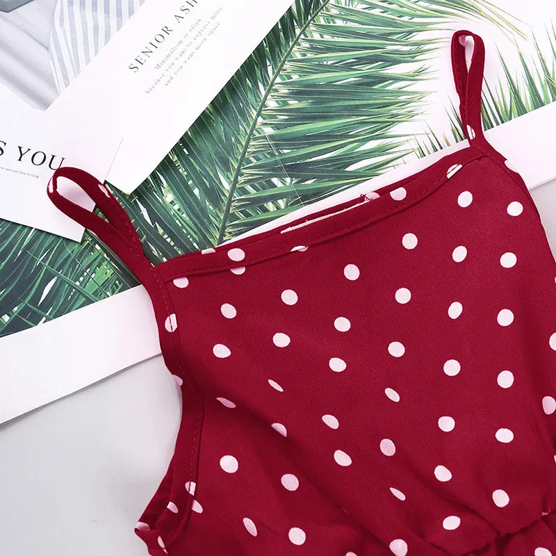 Vestido Infantil Verão de Bolinhas Vermelho - Vilumagazine