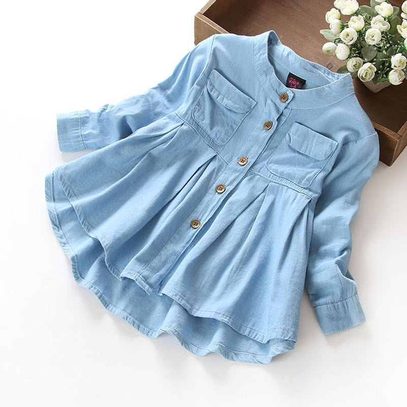 Camisa Jeans Infantil Para Menina - Vilumagazine