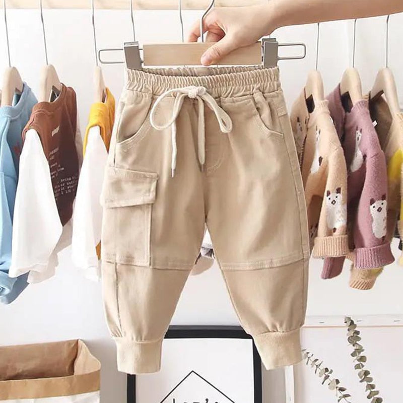 Calça de Algodão com Bolso Lateral Infantil - Vilumagazine