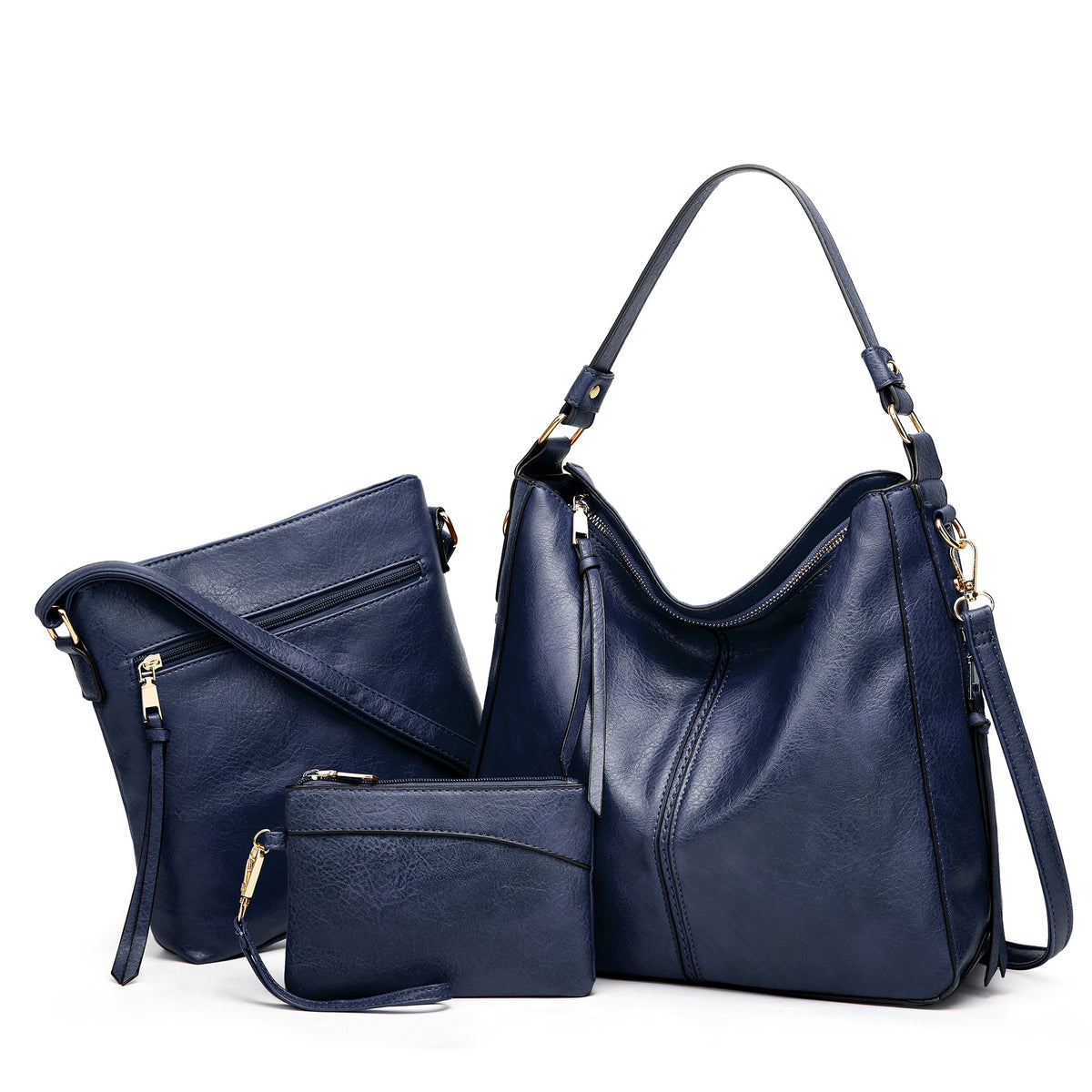 Conjunto de 3 Bolsas Femininas Azul- Vilumagazine