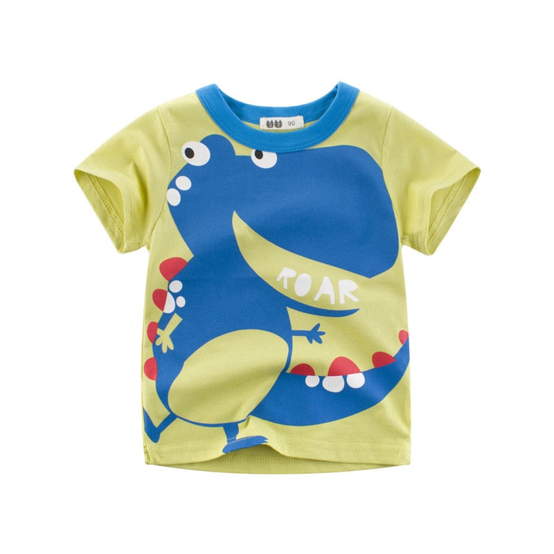 Camiseta Infantil 3D Amarelo Dinossauro - Vilumagazine