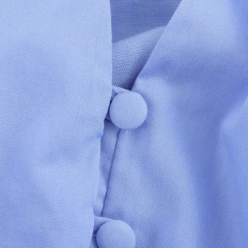 Vestido Camisa Com Cinto e Bordado Azul - Vilumagazine