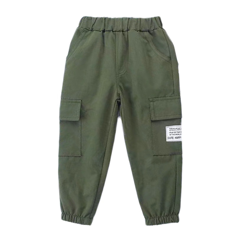 Calça de Algodão com Bolso Lateral Infantil - Verde - Vilumagazine