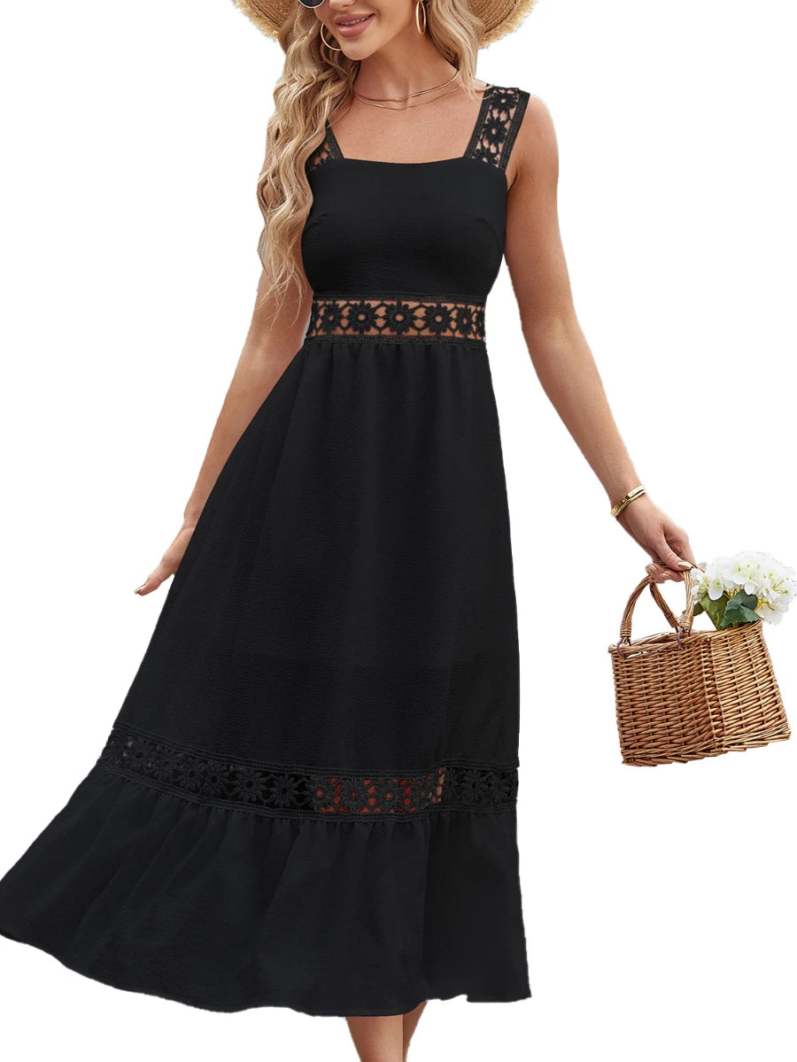 Vestido Alça Boho Preto - Vilumagazine