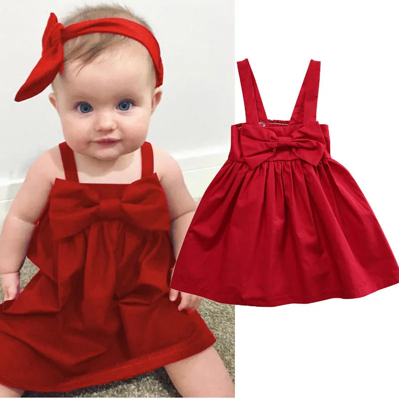 Vestido Vermelho Laço Infantil Vermelho- Vilumagazine