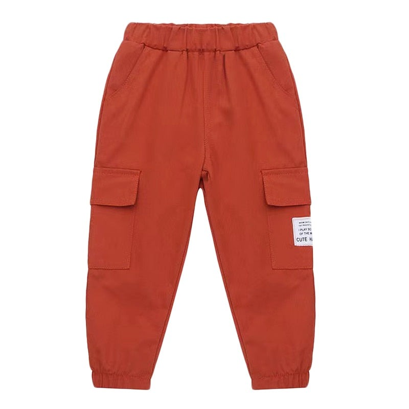 Calça de Algodão com Bolso Lateral Infantil - Laranja -Vilumagazine