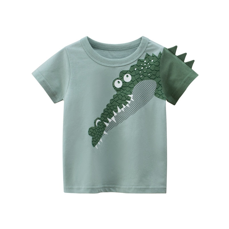 Camiseta Infantil 3D - Verde Jacaré - Vilumagazine