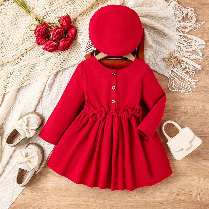 Vestido Infantil Encanto com Boina- Vilumagazine