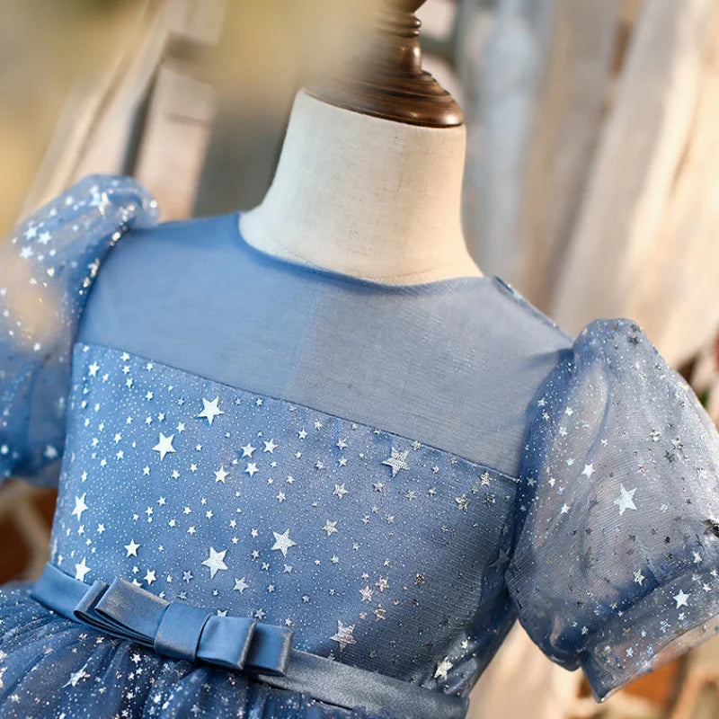 Vestido de Princesa Infantil Lantejoulas Estreladas- Vilumagazine