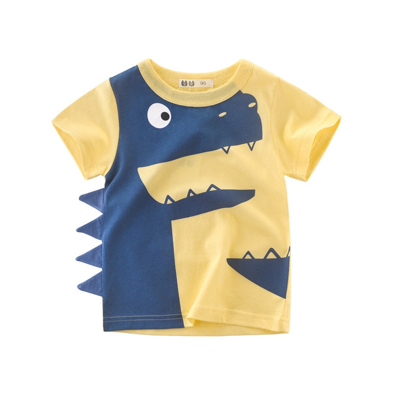 Camiseta Infantil 3D - Amarelo Dino - Vilumagazine