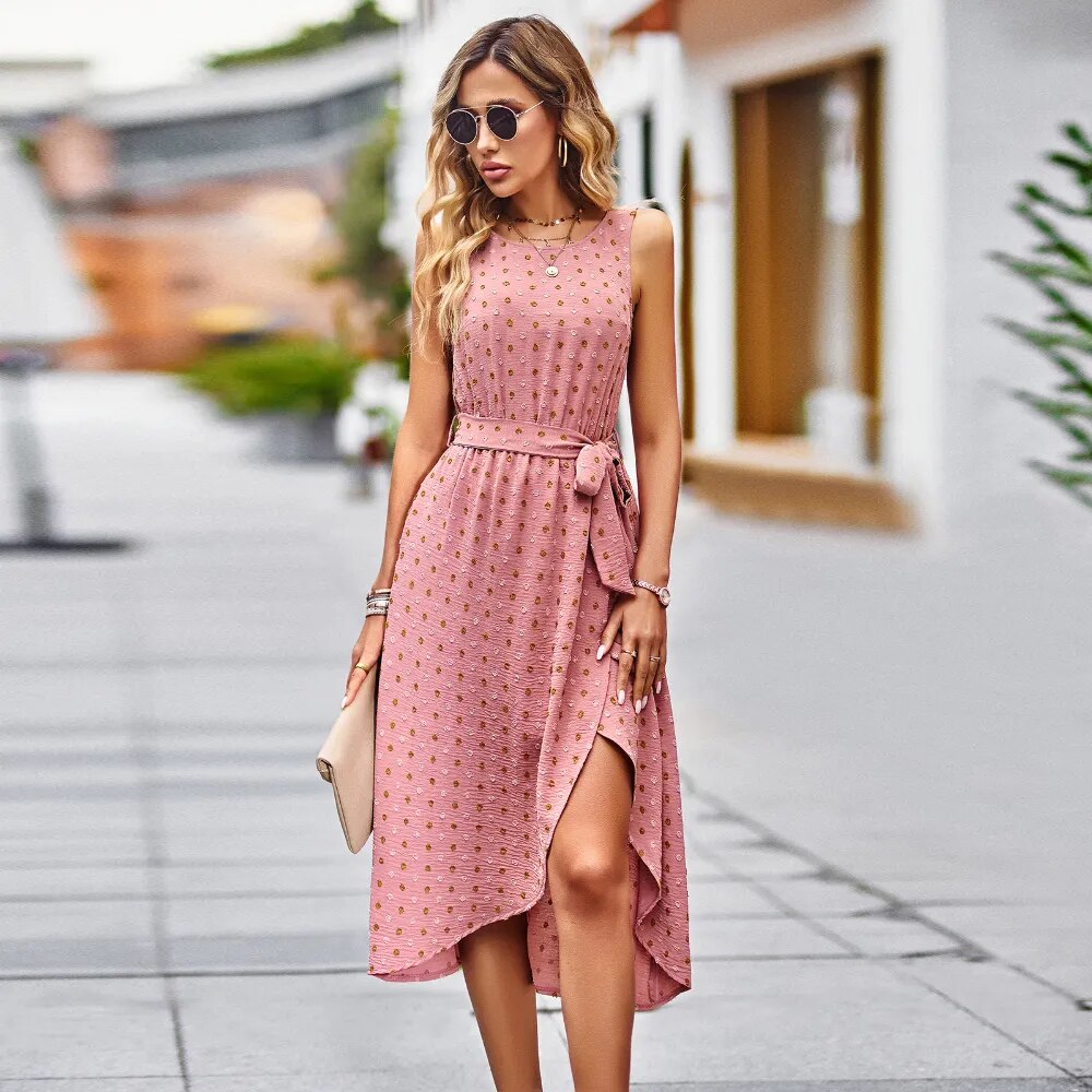 Vestido Casual Verão Boêmio Rosa - Vilumagazine