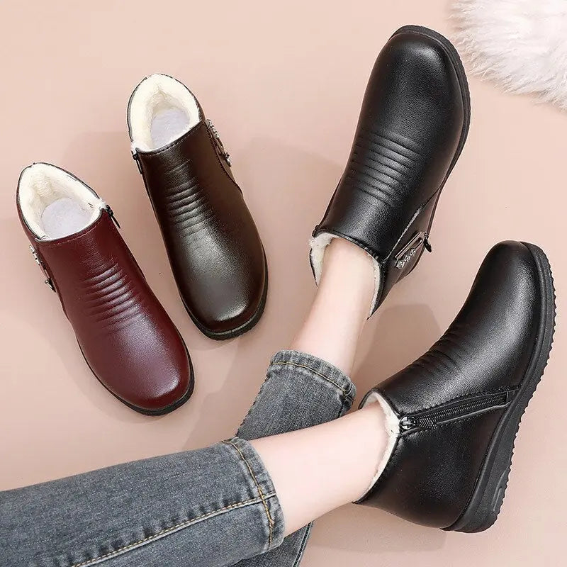 Botas Femininas Cano Baixo com Pelúcia - Vilumagazine